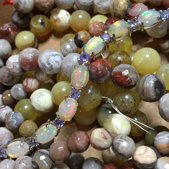 Opal and Tanzanite sz 7 1/4 - Picture 4 of 8